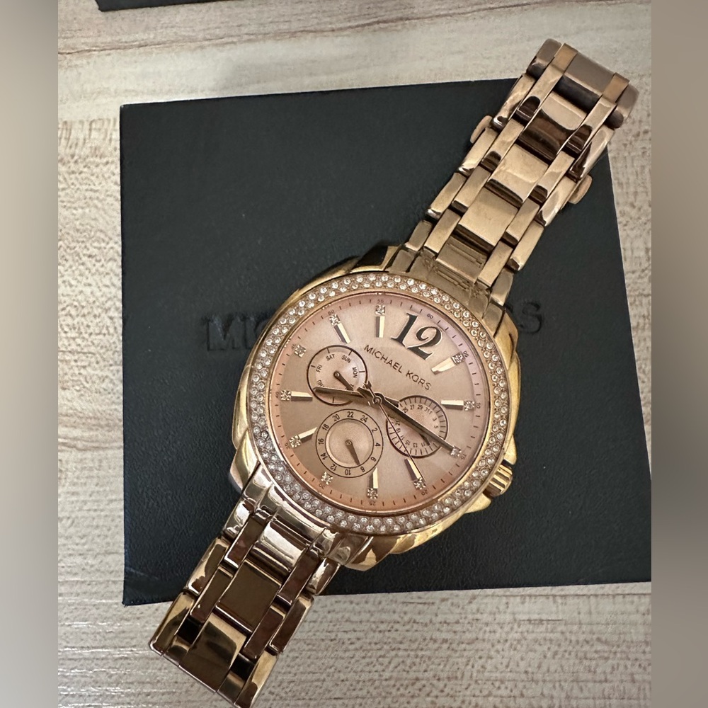 MK gold rose watch
